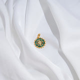 Malachite Pendant Necklace 925 Sterling Silver Rudder Coin North Star Plated