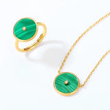 Malachite Pendant Sterling Silver Necklace Vintage Fine Jewelry