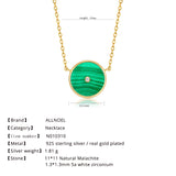 Malachite Pendant Sterling Silver Necklace Vintage Fine Jewelry