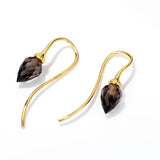 Natural Smoky Quartz 925 Sterling Silver Earrings Wedding Gift Fine Jewelry