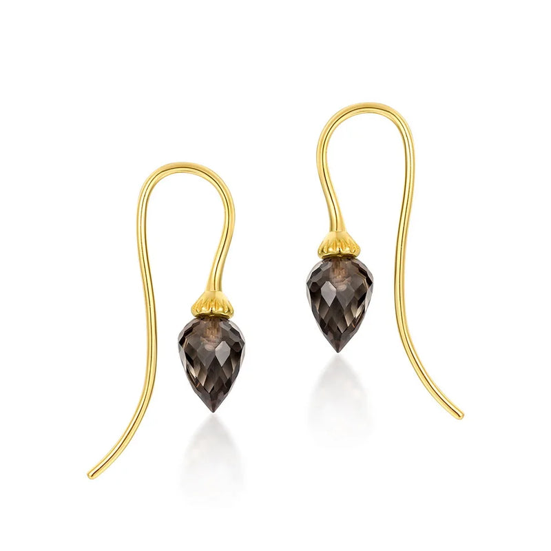 Natural Smoky Quartz 925 Sterling Silver Earrings Wedding Gift Fine Jewelry
