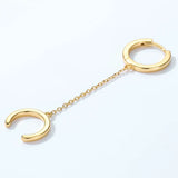 925 Silver Double Hole Chain Circle Hoop Earrings for Women