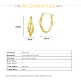Plated Hoop Earrings 925 Sterling Silver Women Ear Rings Fine Jewelry