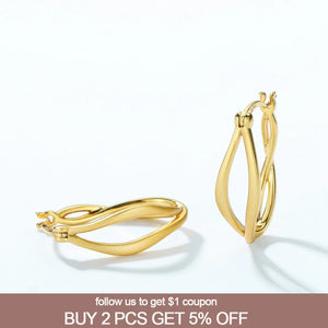 Plated Hoop Earrings 925 Sterling Silver Women Ear Rings Fine Jewelry