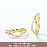 Plated Hoop Earrings 925 Sterling Silver Women Ear Rings Fine Jewelry