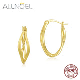 Plated Hoop Earrings 925 Sterling Silver Women Ear Rings Fine Jewelry