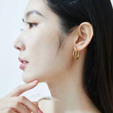 Plated Hoop Earrings 925 Sterling Silver Women Ear Rings Fine Jewelry