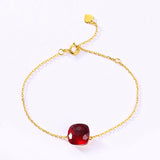 925 Silver Bracelet Colorful Candy Style Synthetic Quartz Crystal Gems