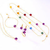 925 Silver Bracelet Colorful Candy Style Synthetic Quartz Crystal Gems