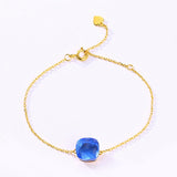 925 Silver Bracelet Colorful Candy Style Synthetic Quartz Crystal Gems