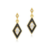925 Silver Enamel Zircon Falling Earrings for Women