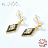 925 Silver Enamel Zircon Falling Earrings for Women