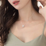 Snowflake 925 Silver Pendant Necklace Shell Pearl Christmas Party Jewelry
