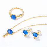 925 Silver Opal Zircon Diamond Stud Earrings Fine Jewelry