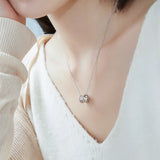 925 Silver Sapphire Necklace for Women Adjustable Chain Birthday Gift