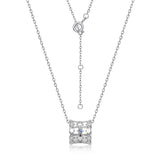 925 Silver Sapphire Necklace for Women Adjustable Chain Birthday Gift