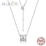 925 Silver Sapphire Necklace for Women Adjustable Chain Birthday Gift