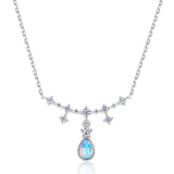 925 Silver Necklace for Women Opal Chain Party Gift Fine Jewelry