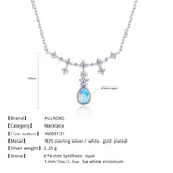 925 Silver Necklace for Women Opal Chain Party Gift Fine Jewelry