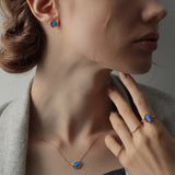 925 Silver Pendant Necklace Opal Vintage Anniversary Jewelry