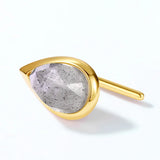 Labradorite Water Drop Earrings, Sterling Silver, Wedding Fine Jewelry