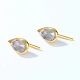 Labradorite Water Drop Earrings, Sterling Silver, Wedding Fine Jewelry