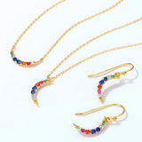 Sterling Silver Necklace Green Nano Zircon Spinel Red Corundum