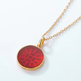 Red Agate Round Pendant Necklace for Women, Fine Jewelry Gift