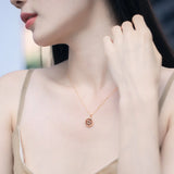 Red Agate Round Pendant Necklace for Women, Fine Jewelry Gift
