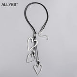 Big Hollow Silver Love Heart Pendant Necklaces