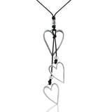 Big Hollow Silver Love Heart Pendant Necklaces