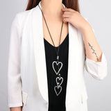 Big Hollow Silver Love Heart Pendant Necklaces