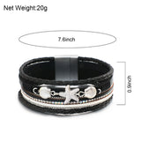 Boho Ethnic Starfish Sea Shell Charm Leather Bracelet Women