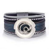 Boho Metal Crystal Wrap Layered Charm Bracelet