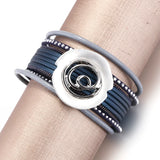 Boho Metal Crystal Wrap Layered Charm Bracelet