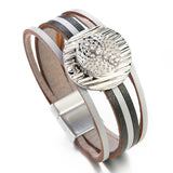 Boho Metal Crystal Wrap Layered Charm Bracelet