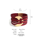 Bohemian Moon Charm Leather Bracelets 6 Row Stars Printed Wrap Bangle