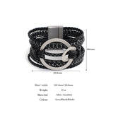 Boho Leather Bracelet Unisex Bangle Multilayer Wrap Jewelry