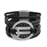 Boho Leather Bracelet Unisex Bangle Multilayer Wrap Jewelry
