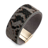 Boho Snake Skin Leather Bracelet Women Wide Wrap Bangle Jewelry
