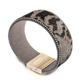 Boho Snake Skin Leather Bracelet Women Wide Wrap Bangle Jewelry