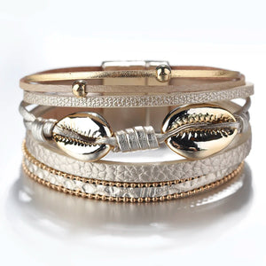 Boho Starfish Shell Beads Bracelet Multicolor Wrap Bangles Charm Jewelry