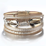 Boho Starfish Shell Beads Bracelet Multicolor Wrap Bangles Charm Jewelry