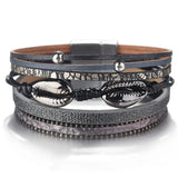 Boho Starfish Shell Beads Bracelet Multicolor Wrap Bangles Charm Jewelry