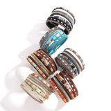 Boho Charm Cross Leather Bracelet Crystal Chain Bangle