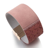 Colorful Fish Scale Wide Wrap Bracelet for Women
