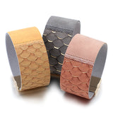 Colorful Fish Scale Wide Wrap Bracelet for Women