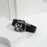 Crystal Charm Leather Bracelet for Women with Magnetic Clasp