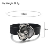 Crystal Charm Leather Bracelet for Women with Magnetic Clasp