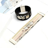 Owl Charm Leather Bracelet Multilayer Braided Wrap Bangle